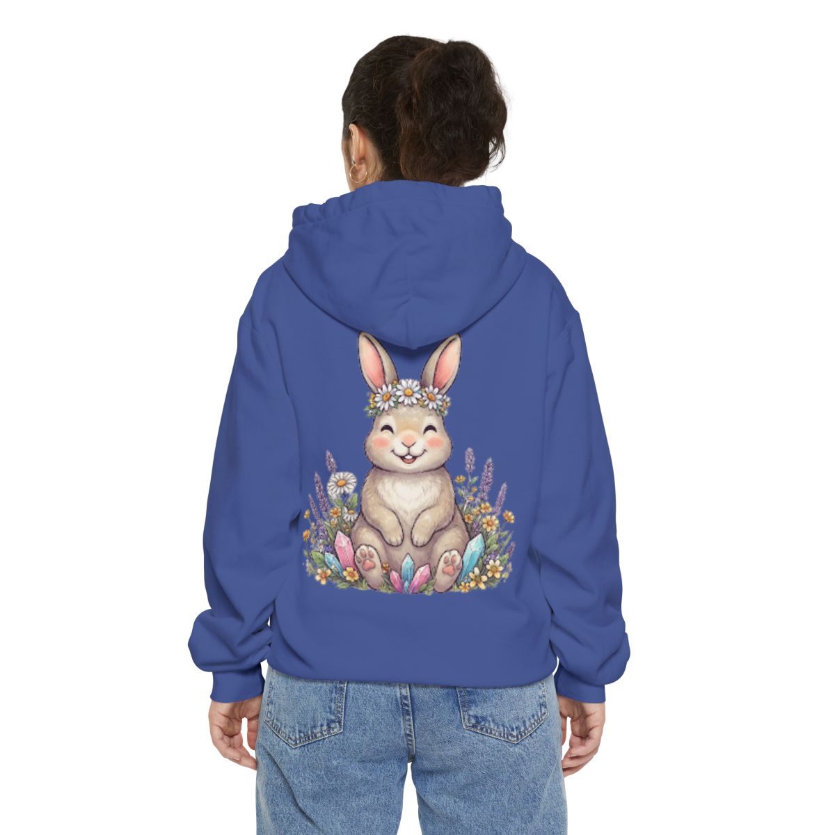 Color: Flo Blue | Hippy Bunny Garment-Dyed Hoodie