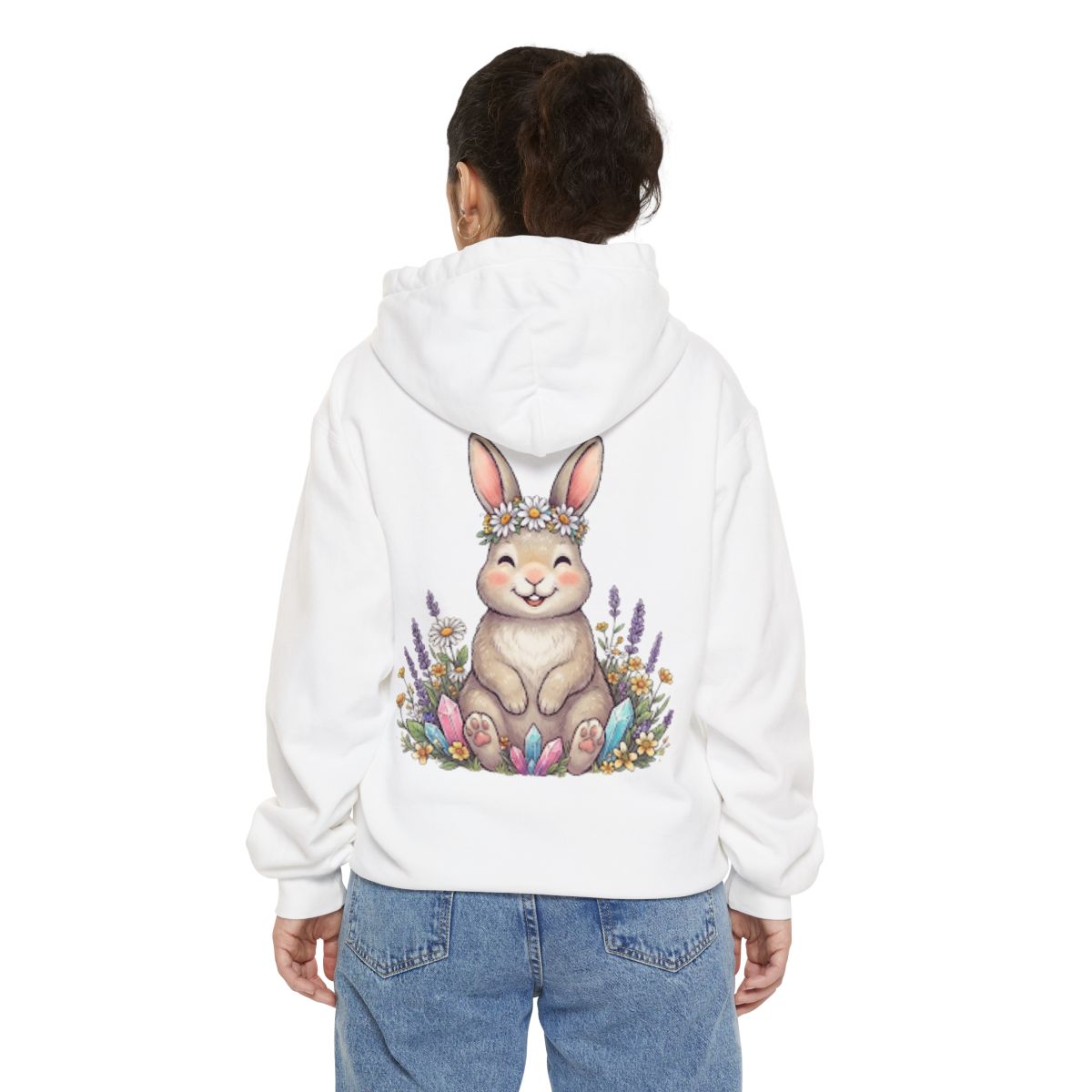 Color: White | Hippy Bunny Garment-Dyed Hoodie