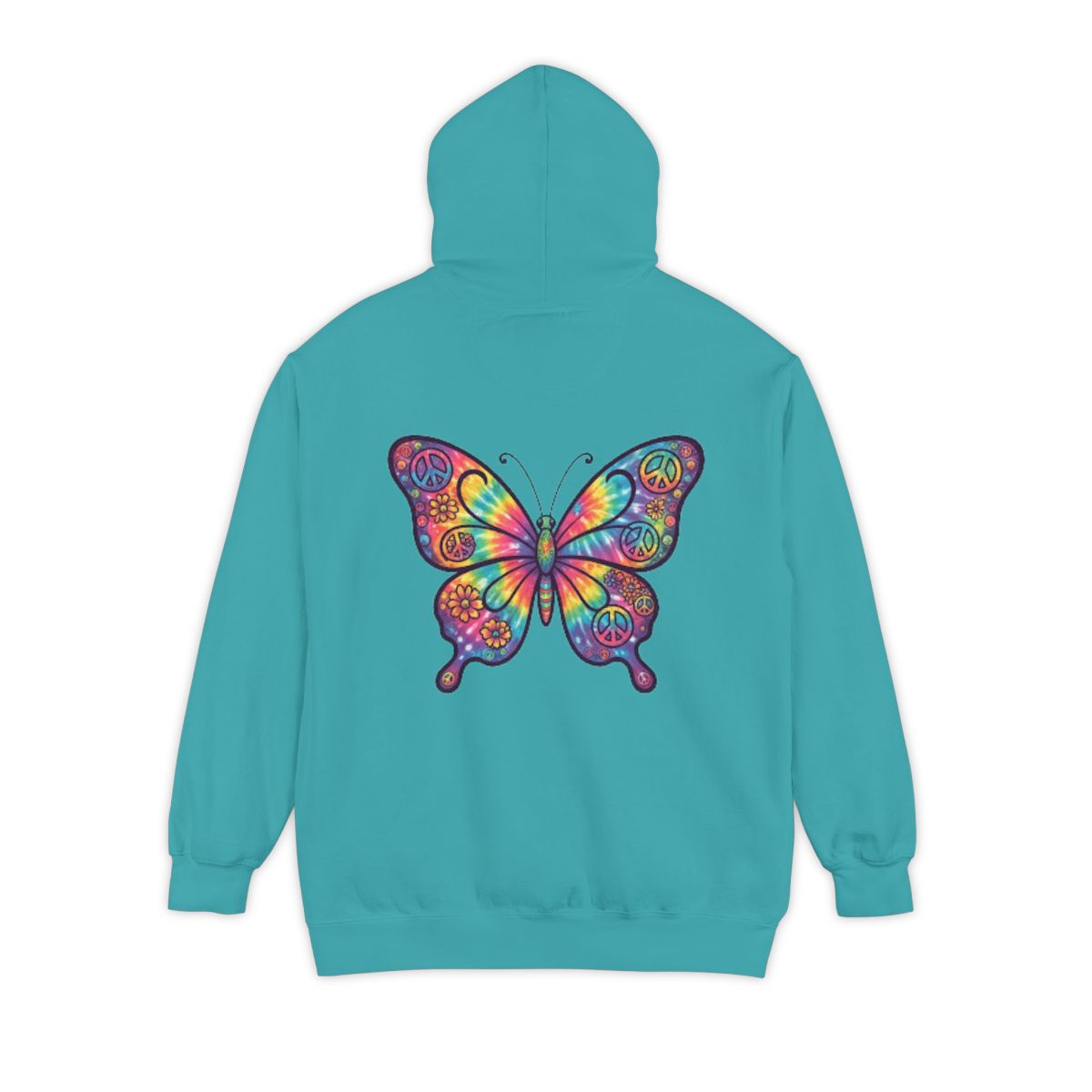 Color: Seafoam | Hippy Butterfly Garment-Dyed Hoodie