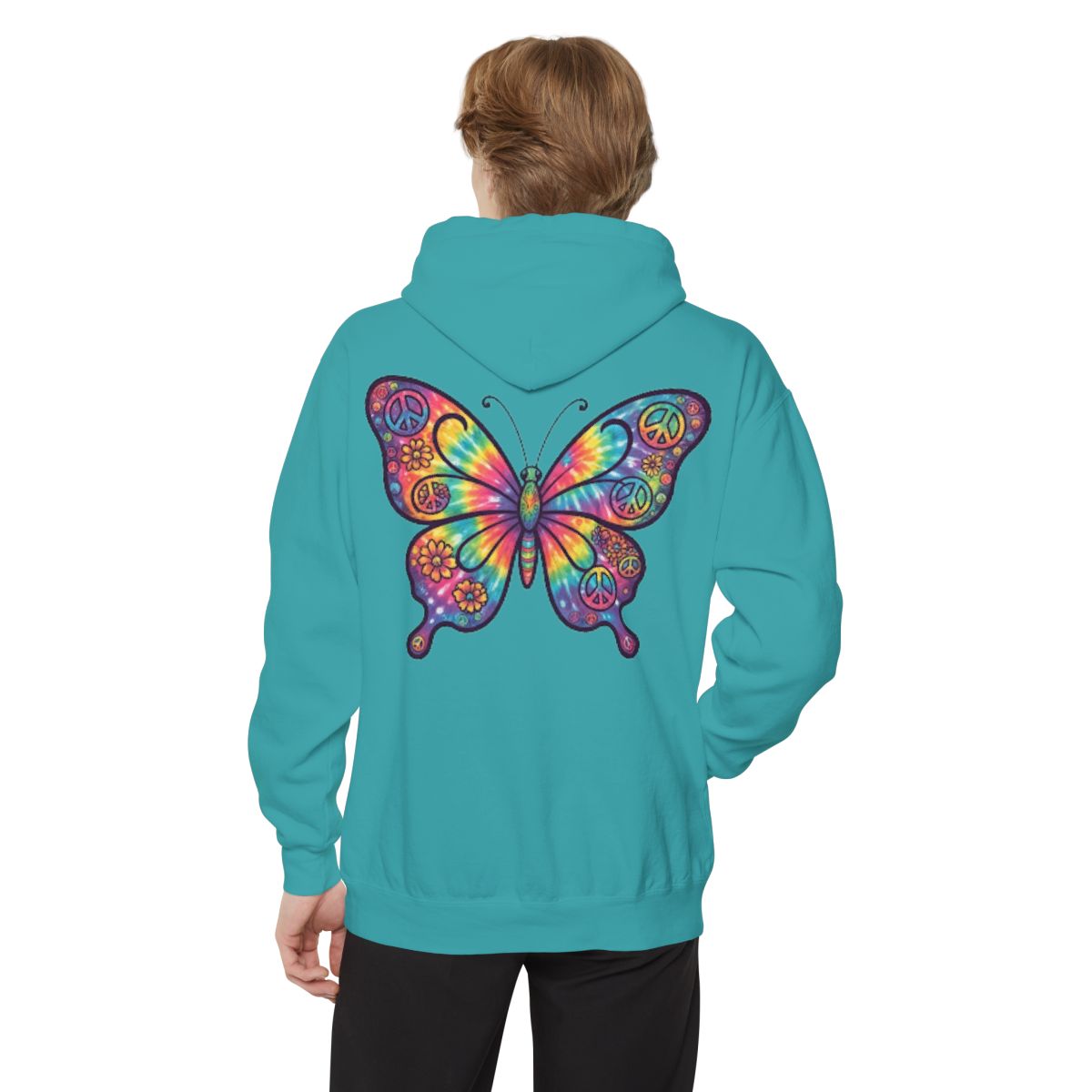 Color: Seafoam | Hippy Butterfly Garment-Dyed Hoodie