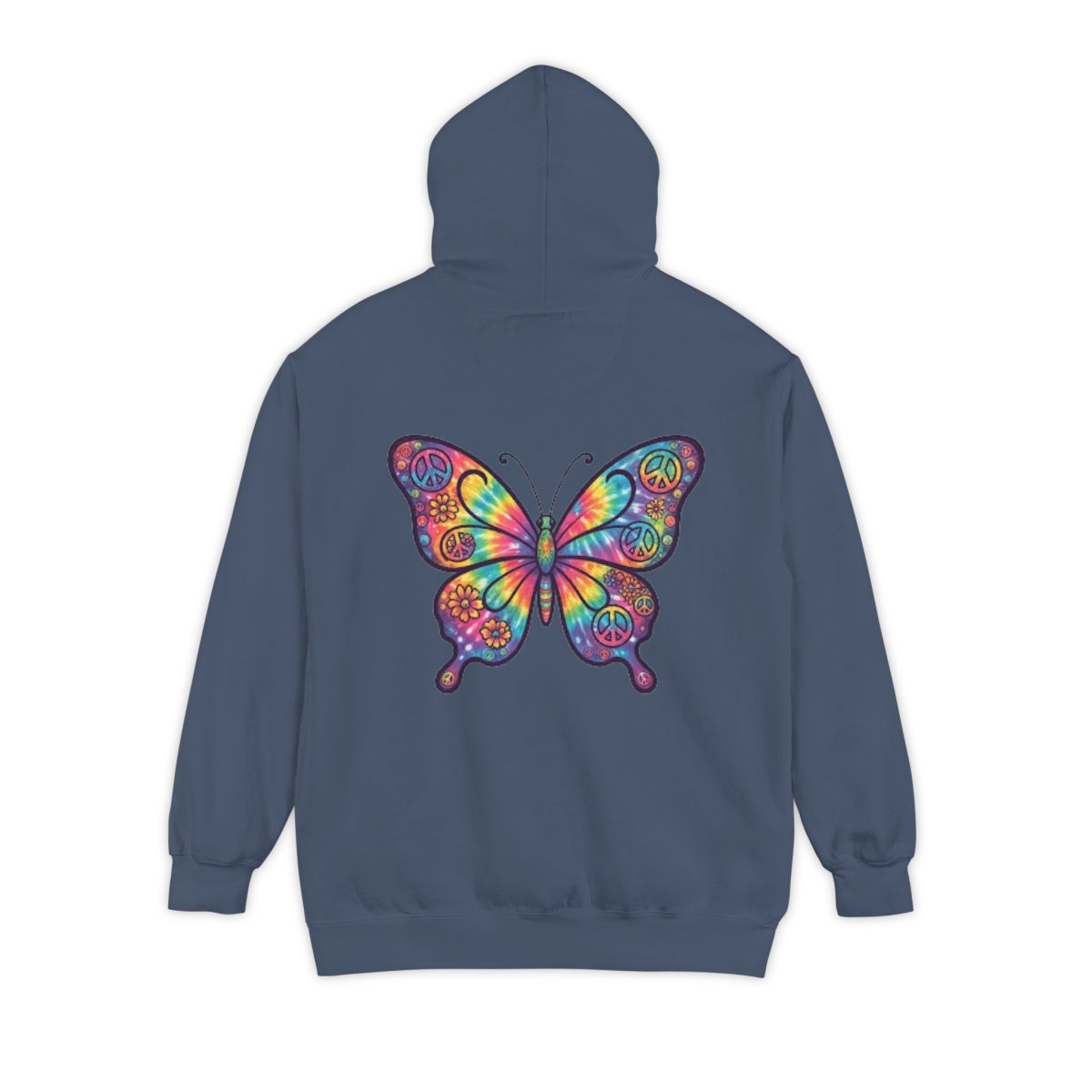 Color: Denim | Hippy Butterfly Garment-Dyed Hoodie