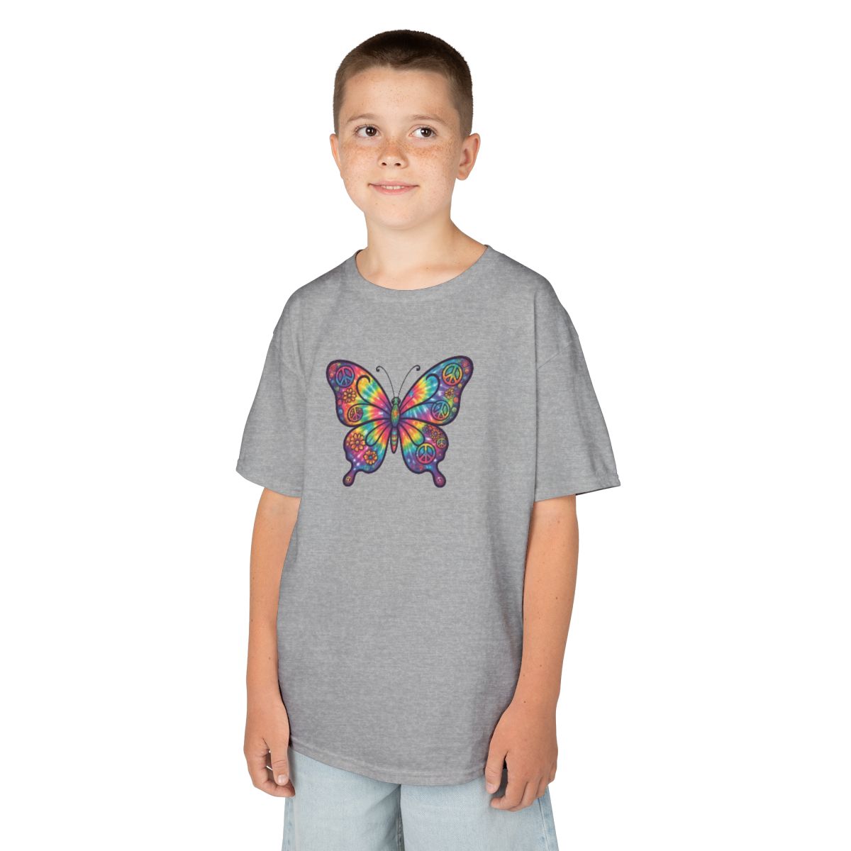 Color: Sport Grey | Hippy Butterfly Kids Tee