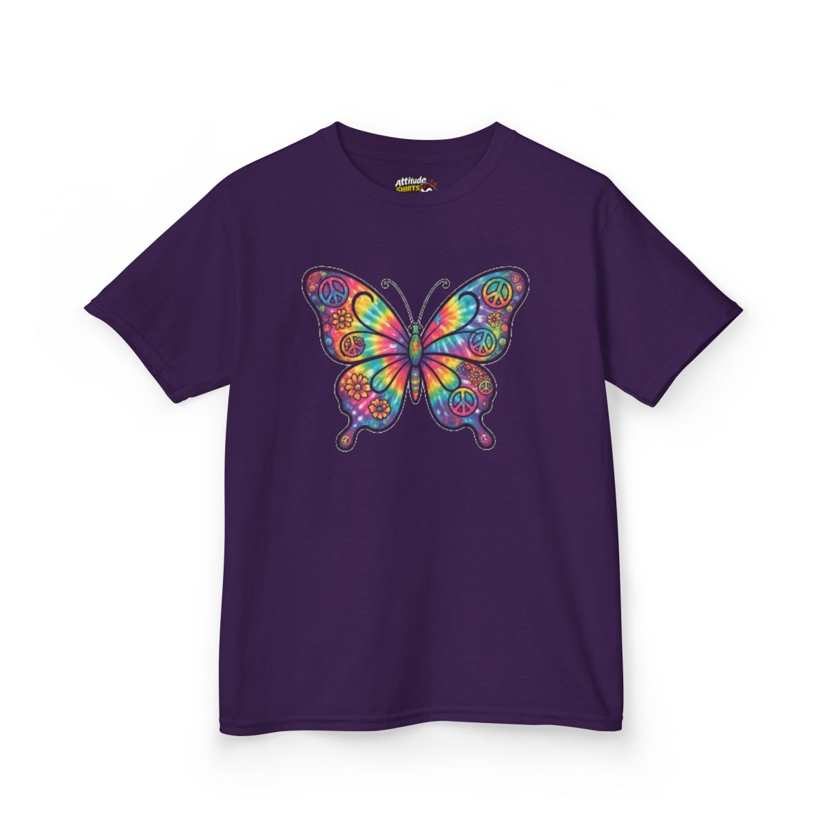 Color: Purple | Hippy Butterfly Kids Tee