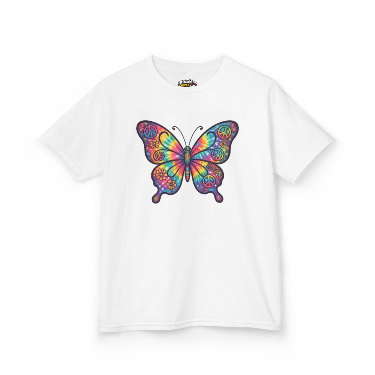 Color: White | Hippy Butterfly Kids Tee