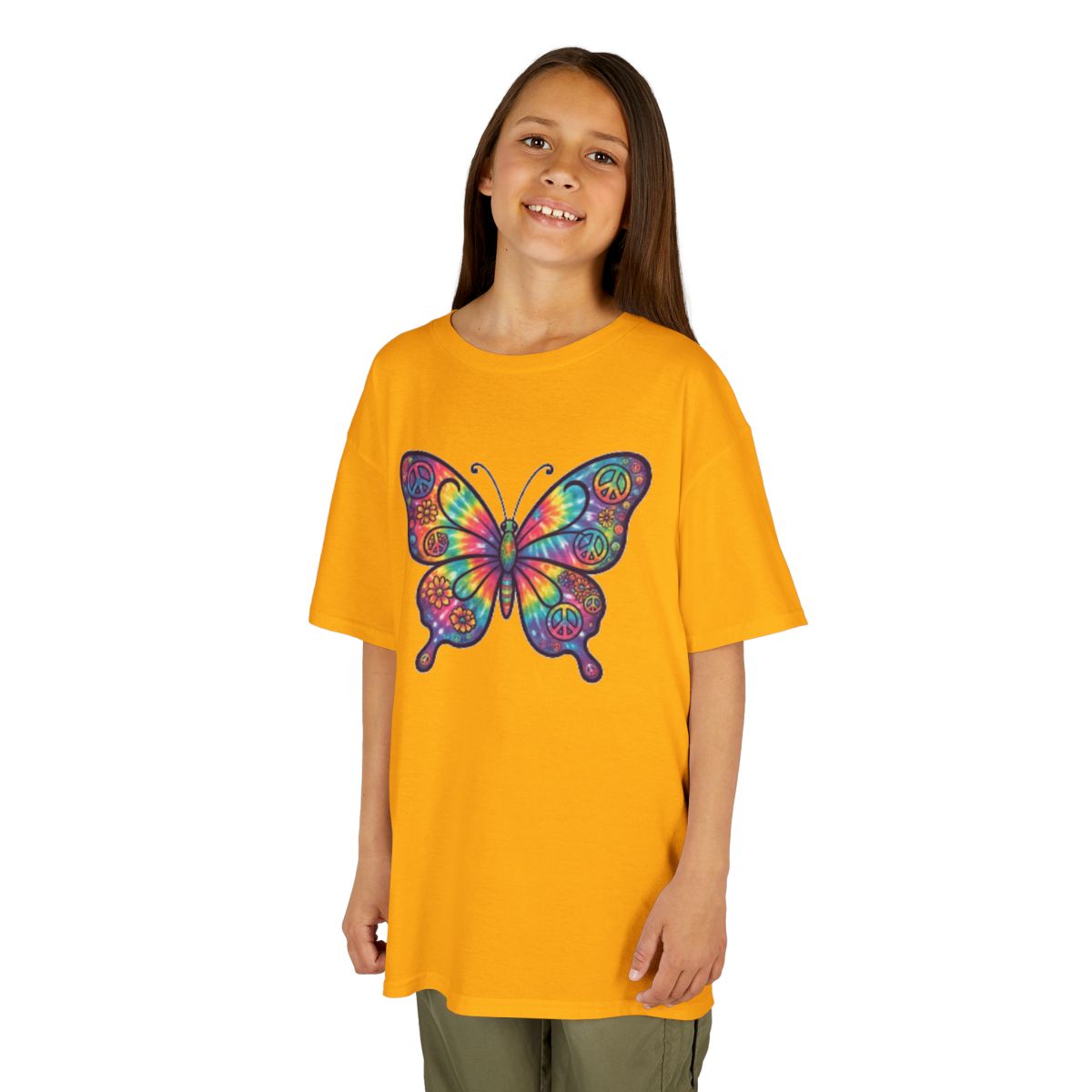 Color: Gold | Hippy Butterfly Kids Tee