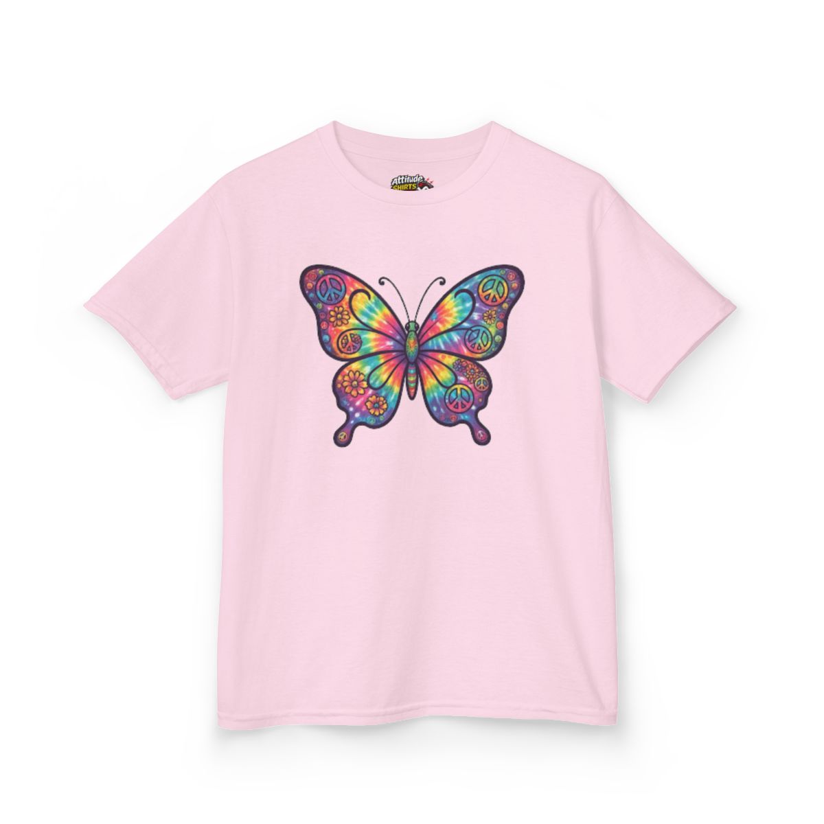 Color: Light Pink | Hippy Butterfly Kids Tee