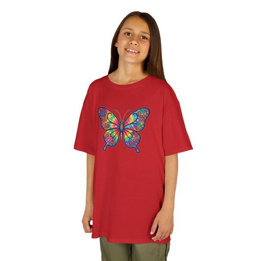 Color: Red | Hippy Butterfly Kids Tee