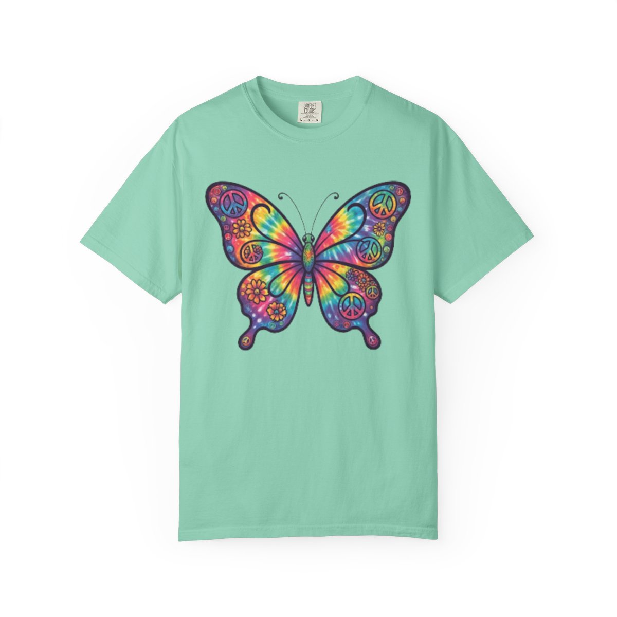 Color: Island Reef | Hippy Butterfly Unisex Garment-Dyed Tee