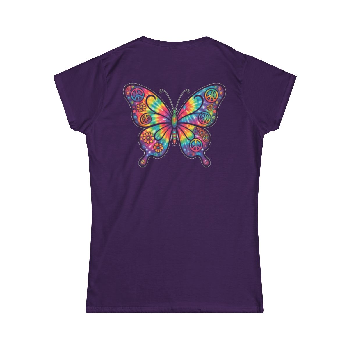 Color: Purple | Hippy Butterfly Women's Tee