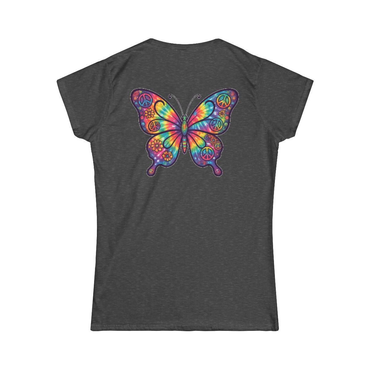 Color: Dark Heather | Hippy Butterfly Women's Tee