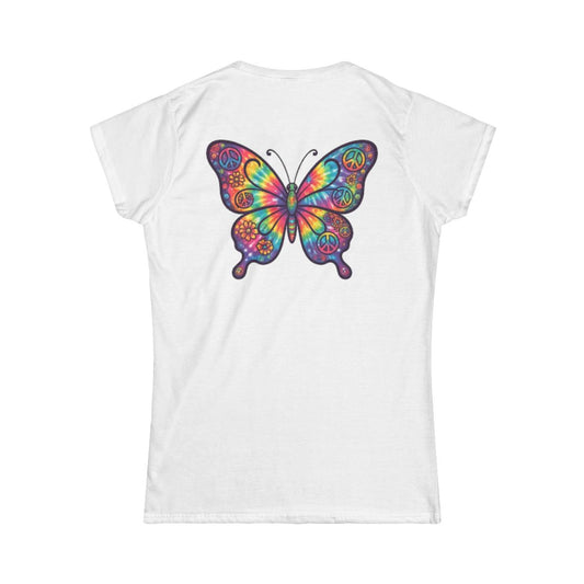 Color: White | Hippy Butterfly Women's Tee