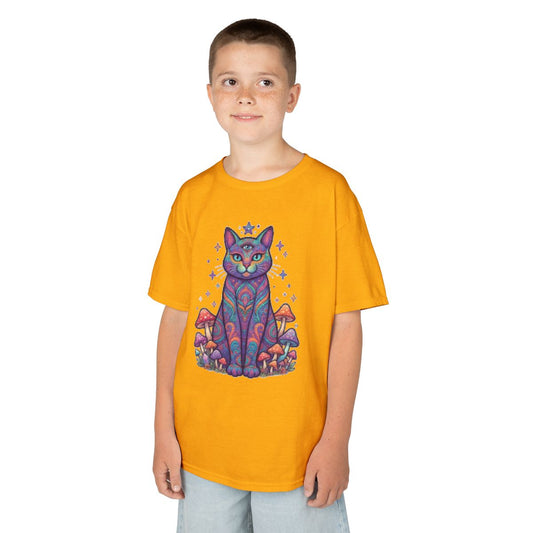 Color: Gold | Hippy Cat Kids Tee