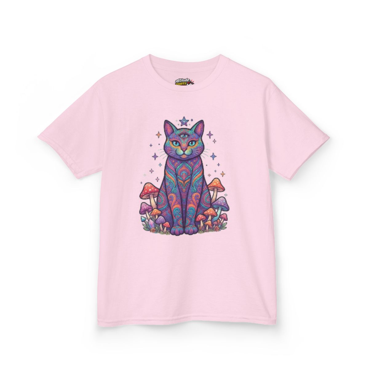 Color: Light Pink | Hippy Cat Kids Tee