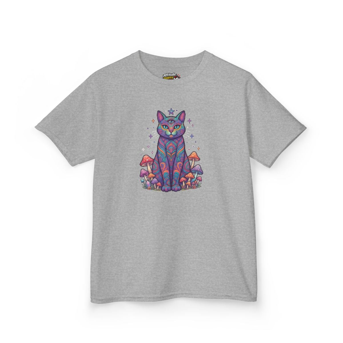 Color: Sport Grey | Hippy Cat Kids Tee