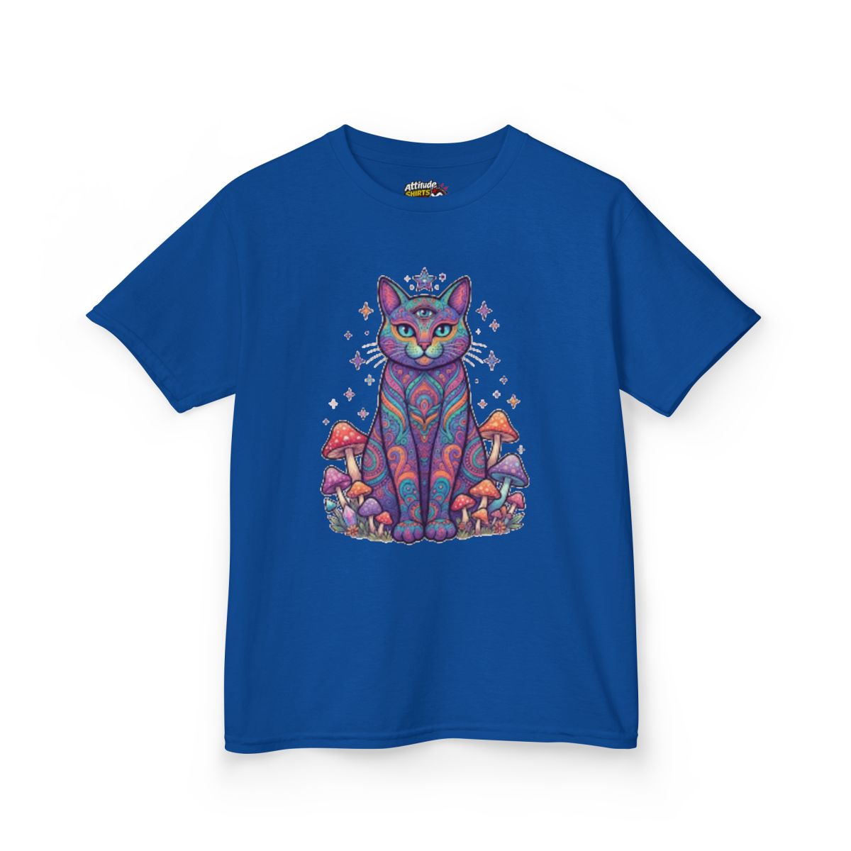 Color: Royal | Hippy Cat Kids Tee