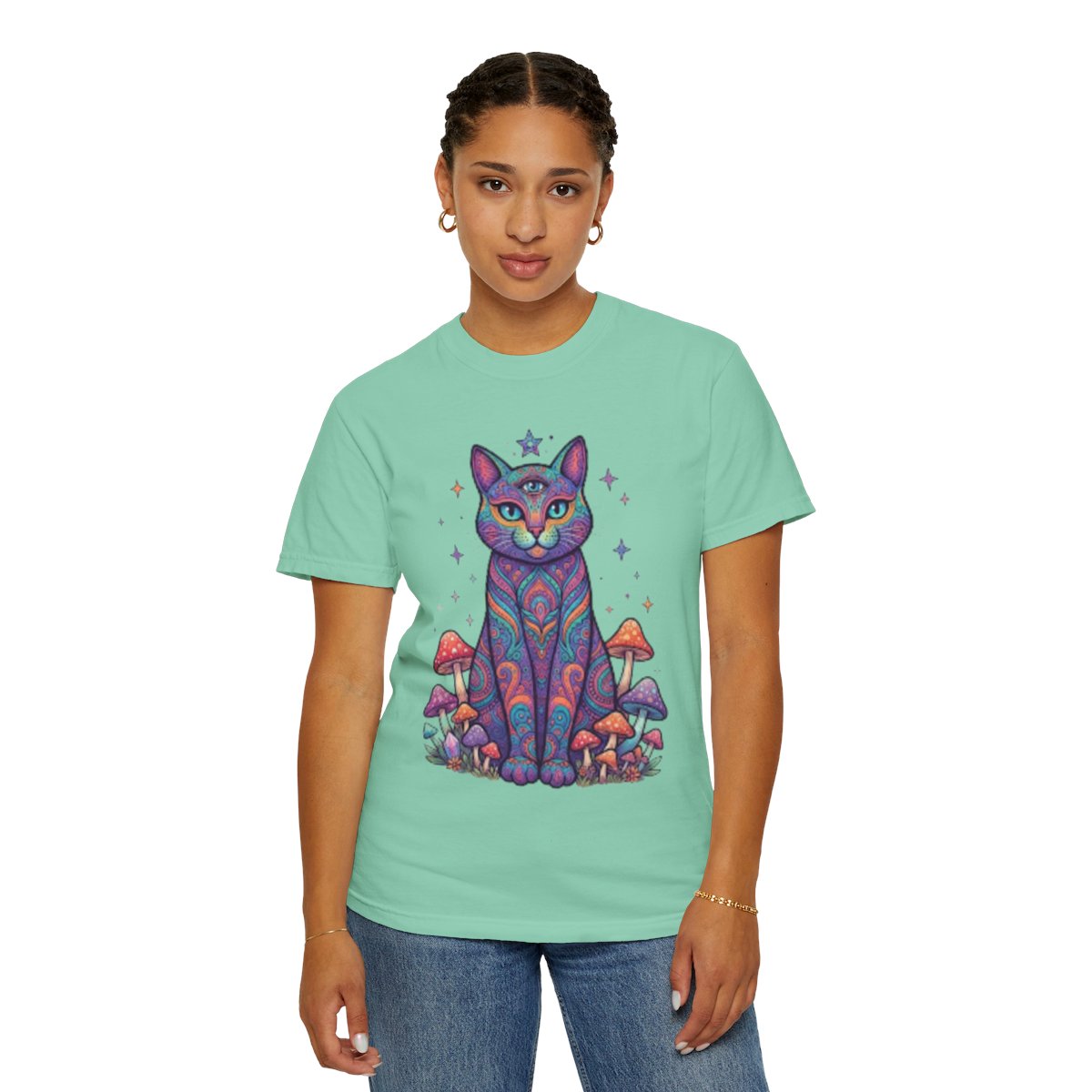 Color: Island Reef | Hippy Cat Unisex Garment-Dyed Tee