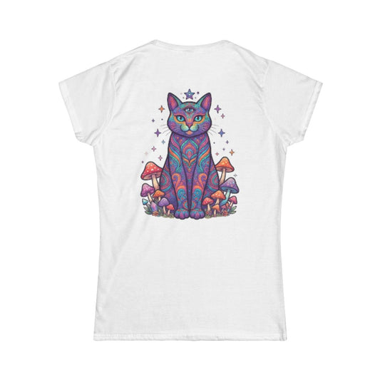 Color: White | Hippy Cat Women's Tee