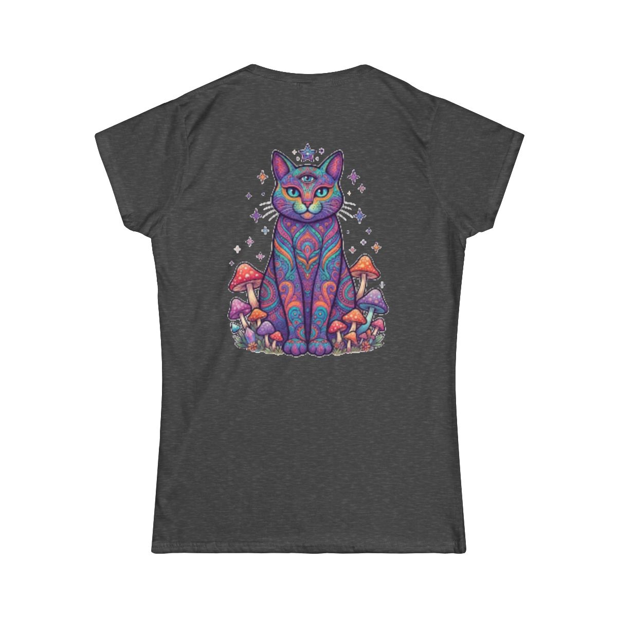 Color: Dark Heather | Hippy Cat Women's Tee