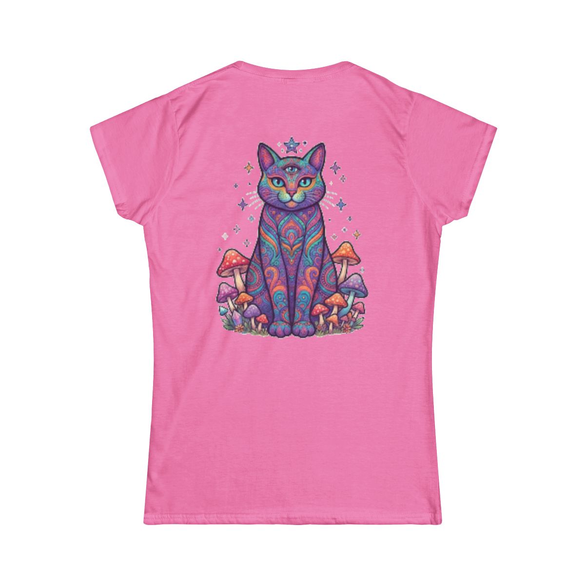 Color: Azalea | Hippy Cat Women's Tee