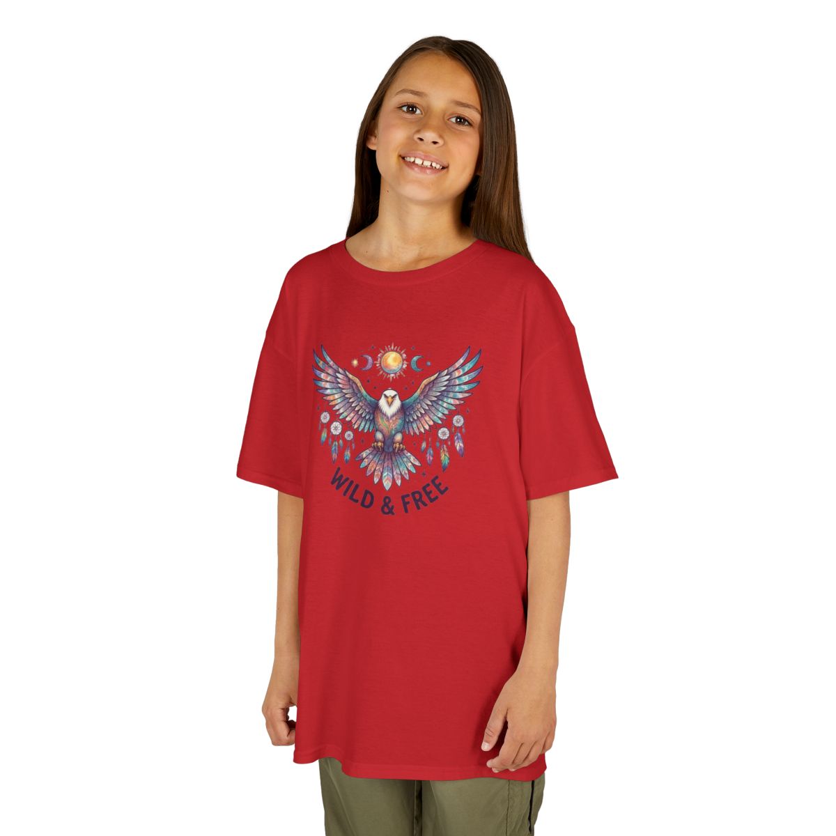 Color: Red | Hippy Eagle Kids Tee