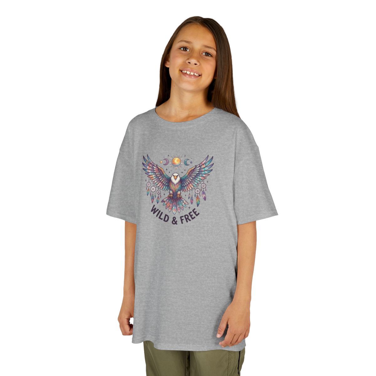 Color: Sport Grey | Hippy Eagle Kids Tee