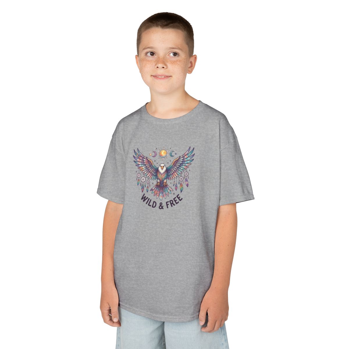 Color: Sport Grey | Hippy Eagle Kids Tee