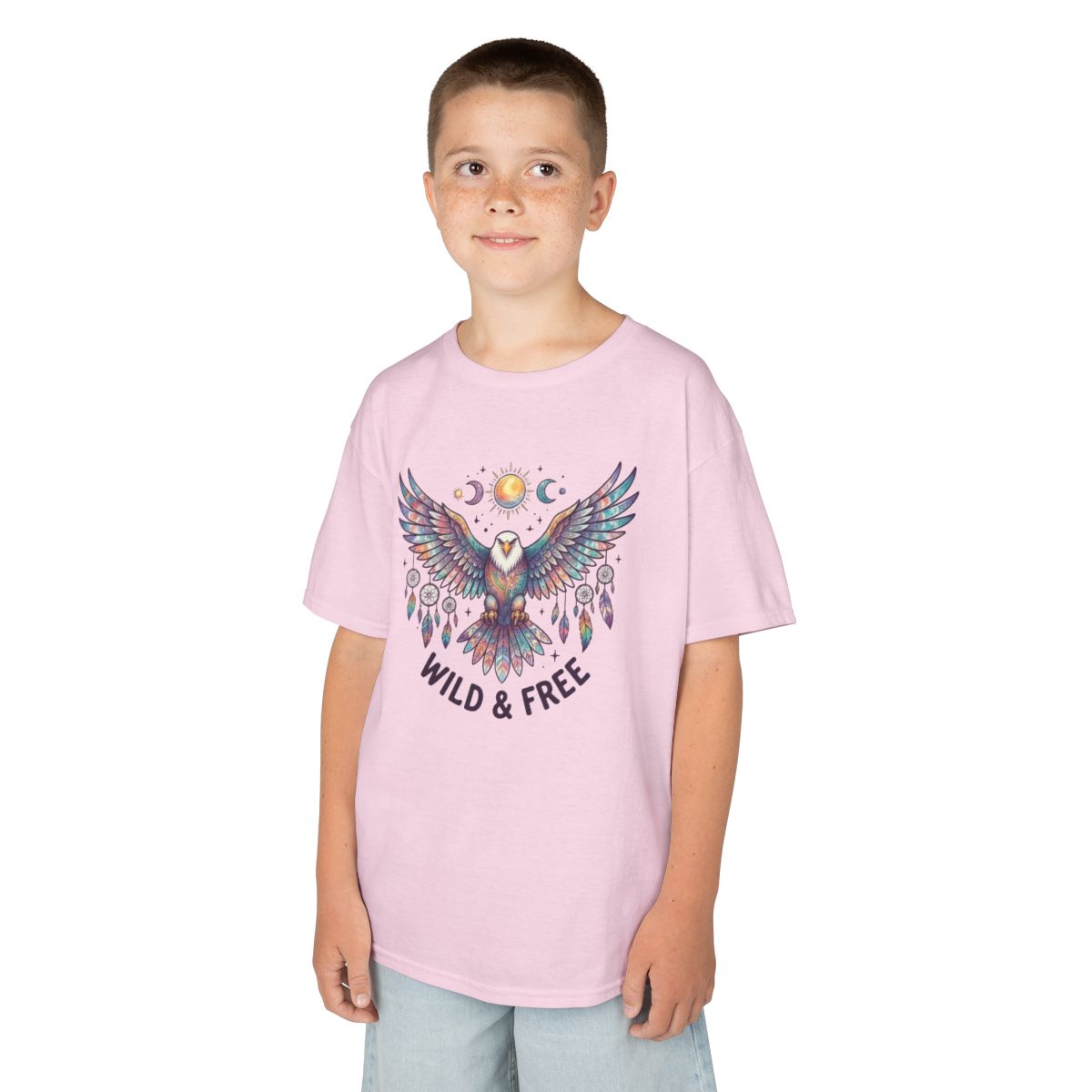 Color: Light Pink | Hippy Eagle Kids Tee