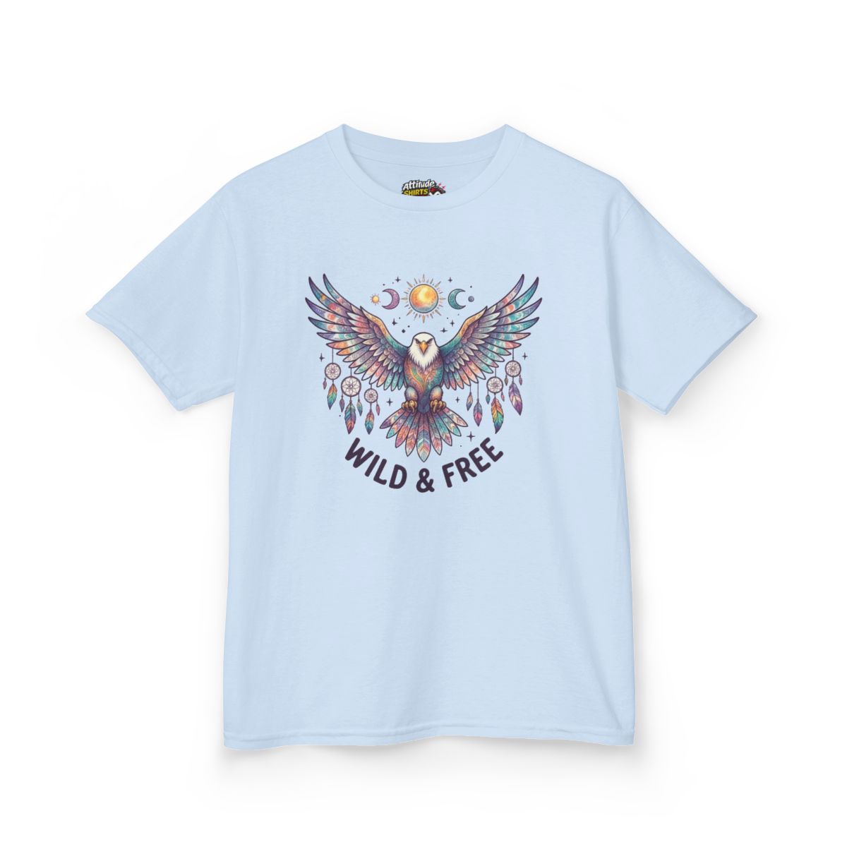 Color: Light Blue | Hippy Eagle Kids Tee