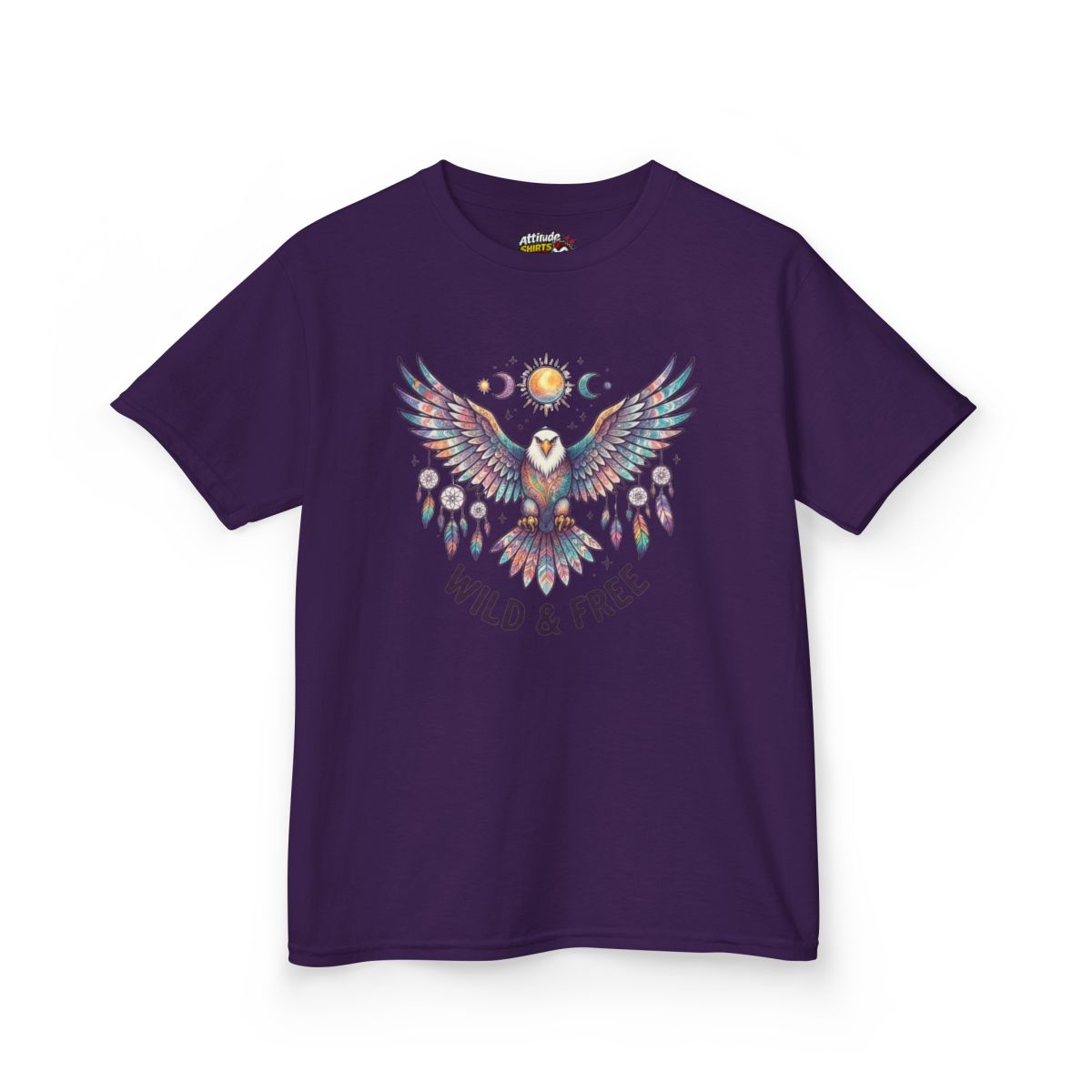 Color: Purple | Hippy Eagle Kids Tee