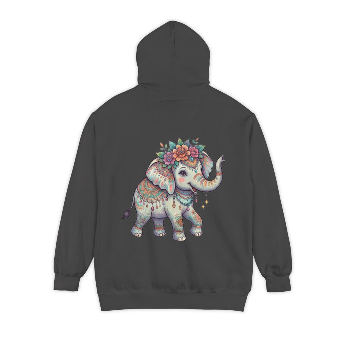 Color: Pepper | Hippy Elephant Garment-Dyed Hoodie