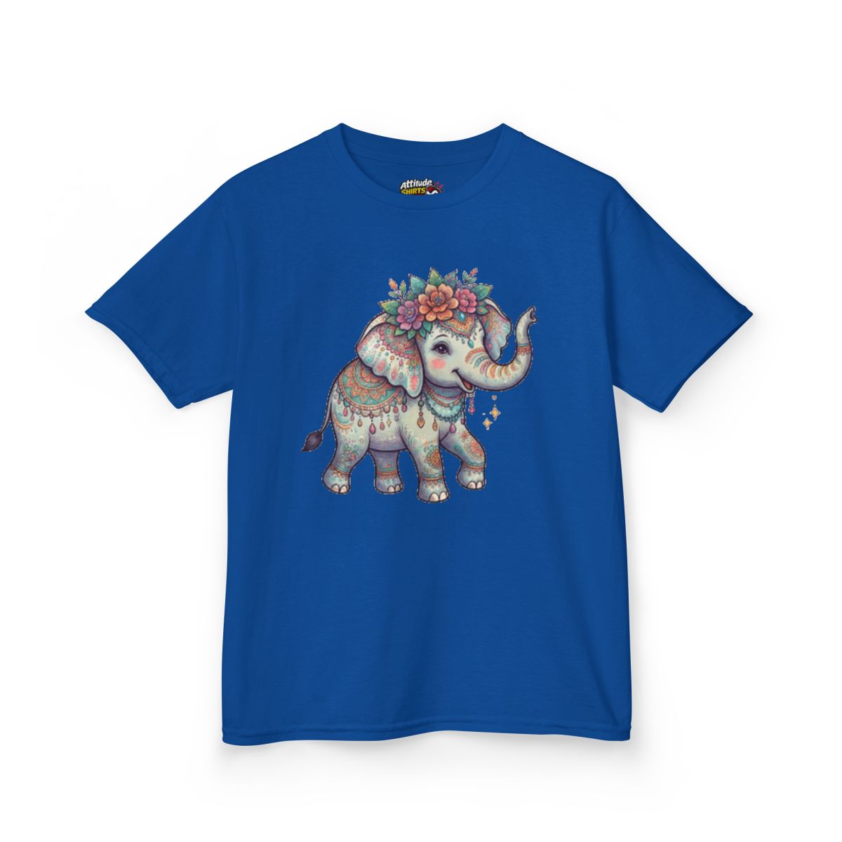 Color: Royal | Hippy Elephant Kids Tee