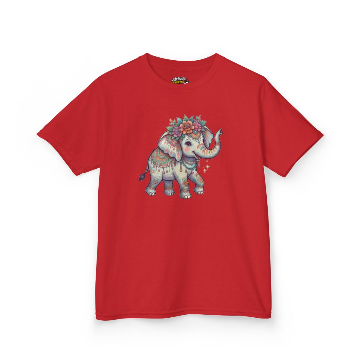 Color: Red | Hippy Elephant Kids Tee