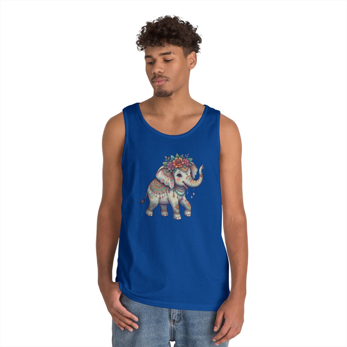 Color: Royal | Hippy Elephant Tank Top
