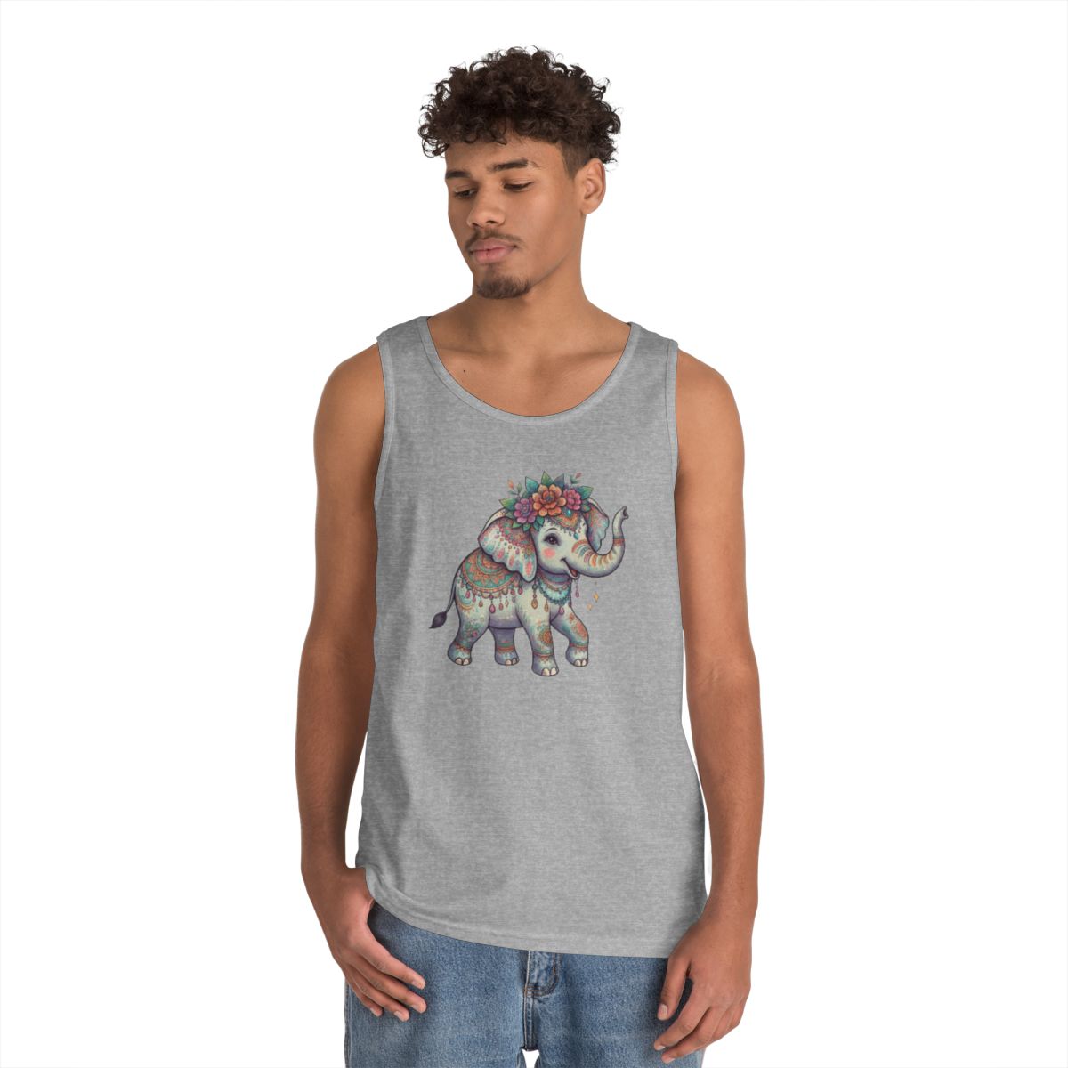 Color: Sport Grey | Hippy Elephant Tank Top