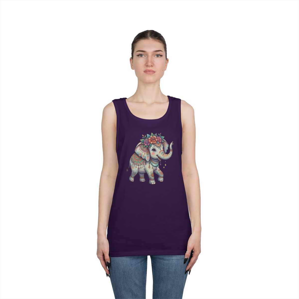Color: Purple | Hippy Elephant Tank Top