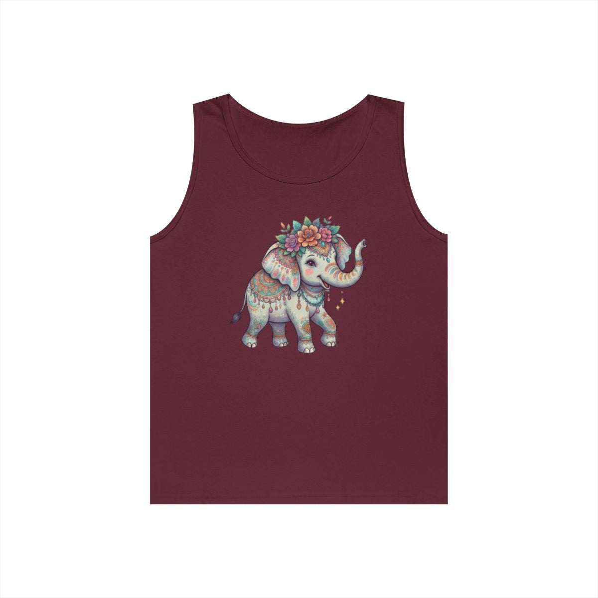 Color: Maroon | Hippy Elephant Tank Top