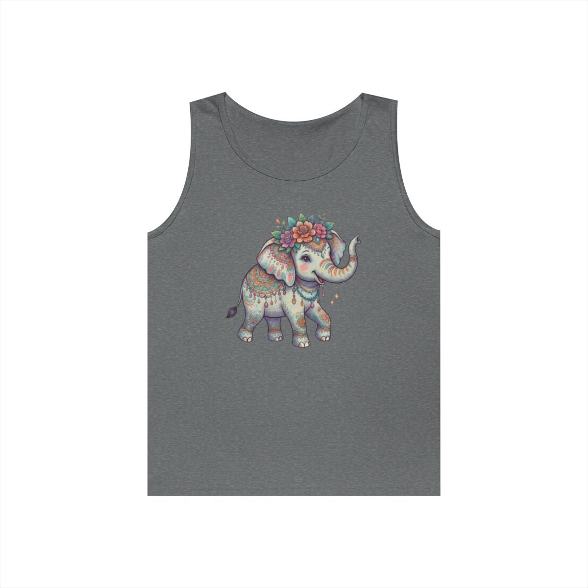 Color: Graphite Heather | Hippy Elephant Tank Top