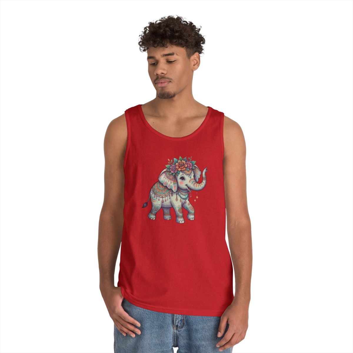 Color: Red | Hippy Elephant Tank Top