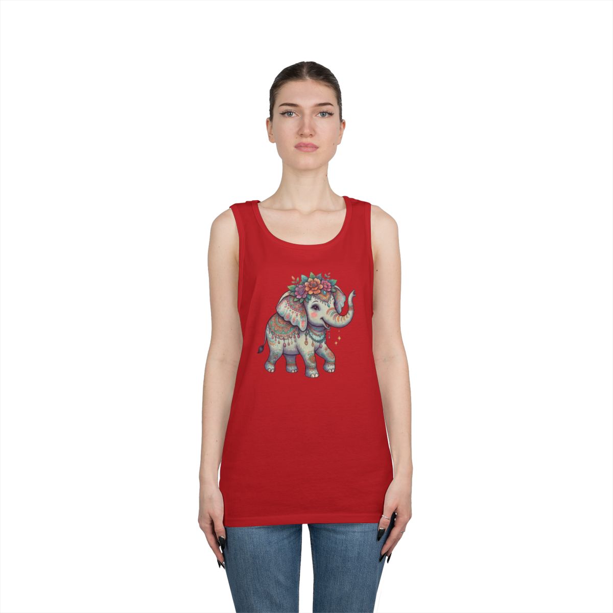 Color: Red | Hippy Elephant Tank Top