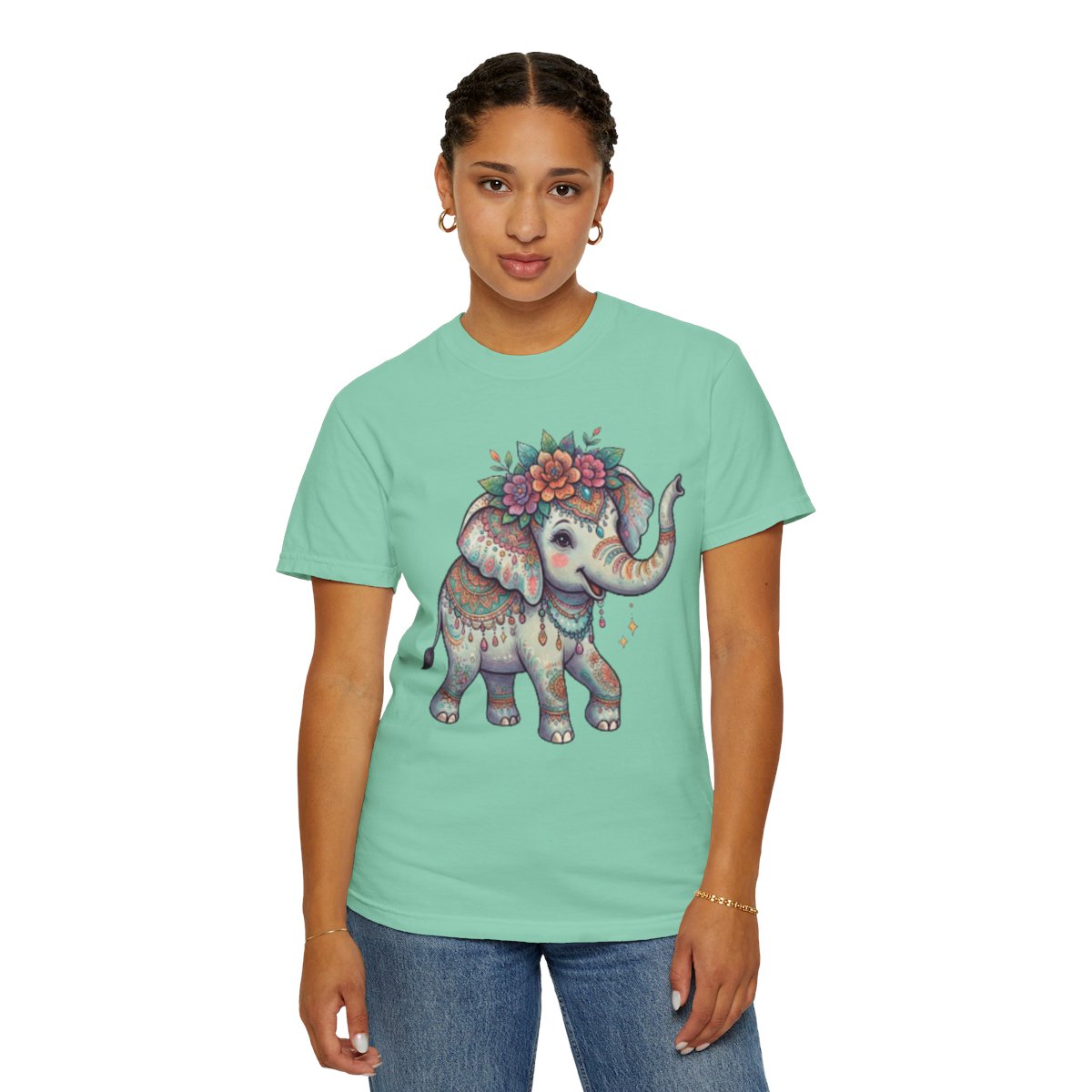 Color: Island Reef | Hippy Elephant Unisex Garment-Dyed Tee