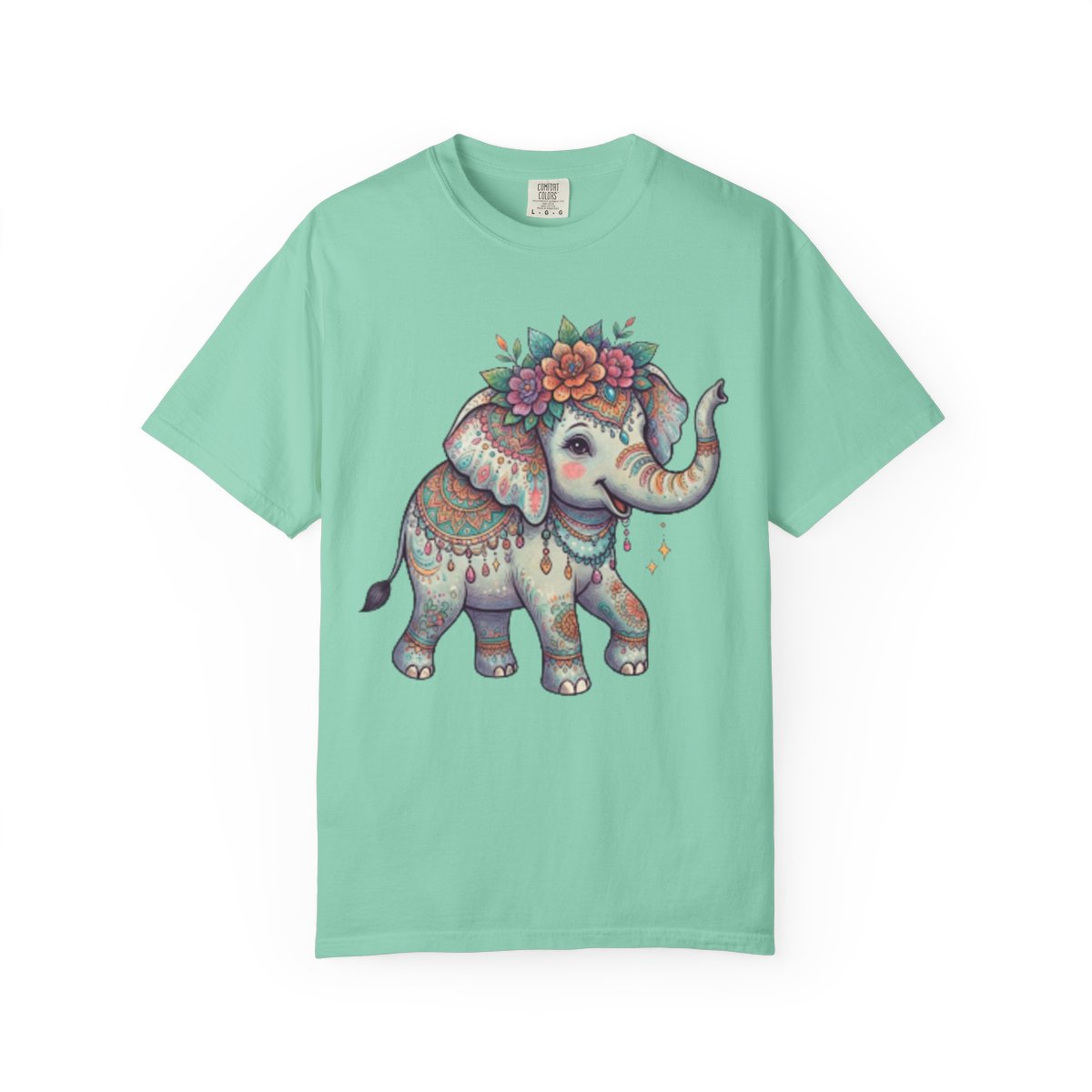 Color: Island Reef | Hippy Elephant Unisex Garment-Dyed Tee