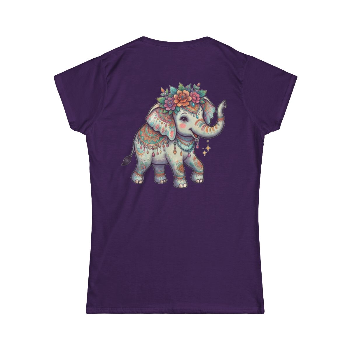 Color: Purple | Hippy Elephant Women's Tee