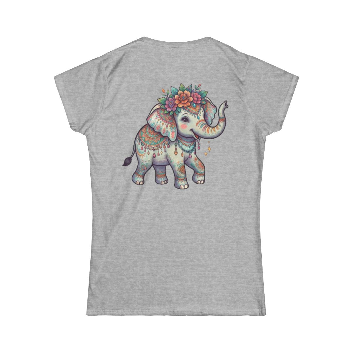 Color: Sport Grey | Hippy Elephant Women's Tee