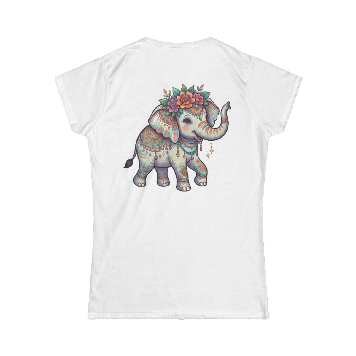 Color: White | Hippy Elephant Women's Tee