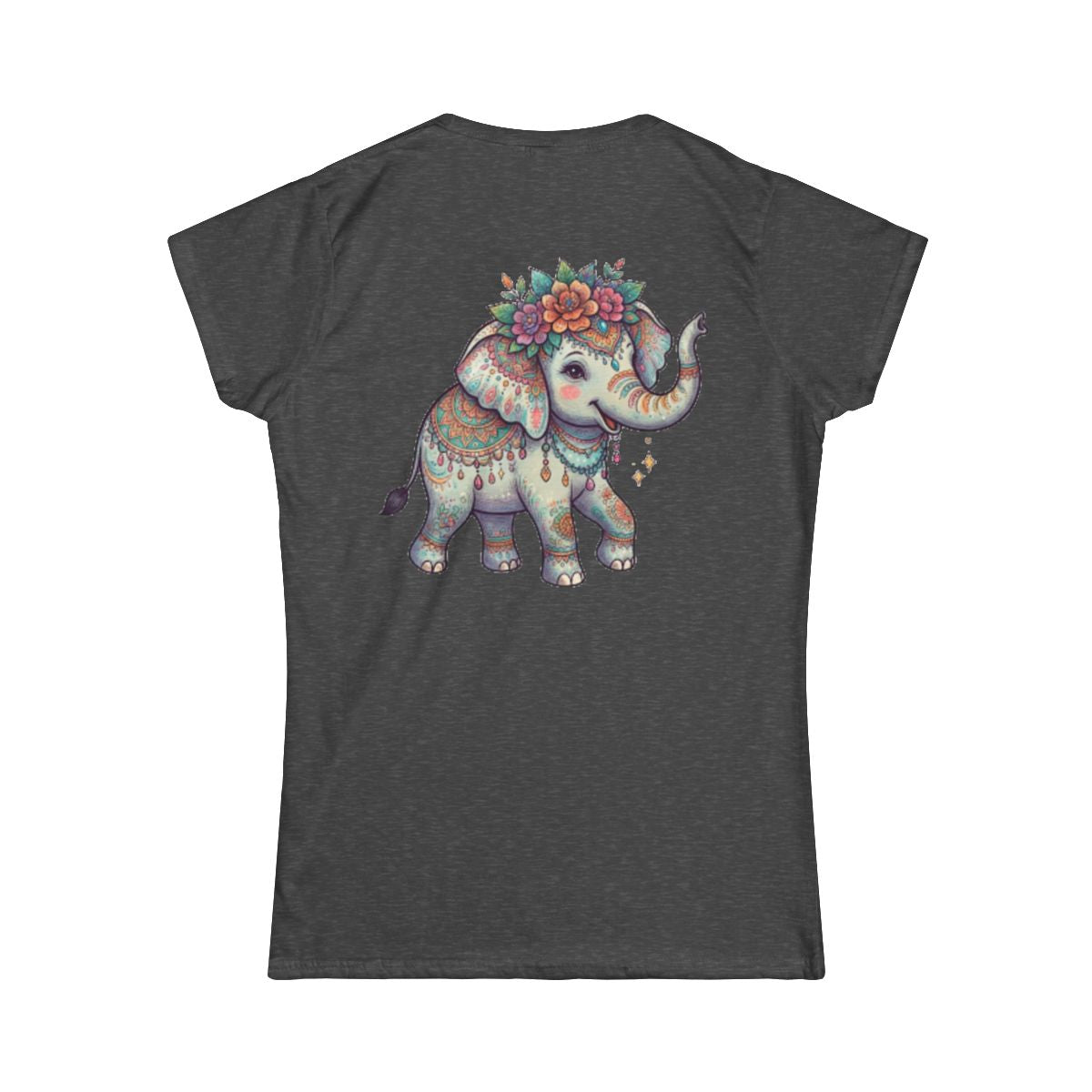 Color: Dark Heather | Hippy Elephant Women's Tee