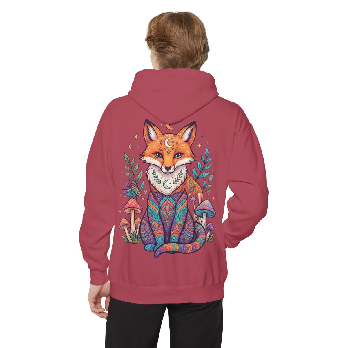 Color: Crimson | Hippy Fox Garment-Dyed Hoodie