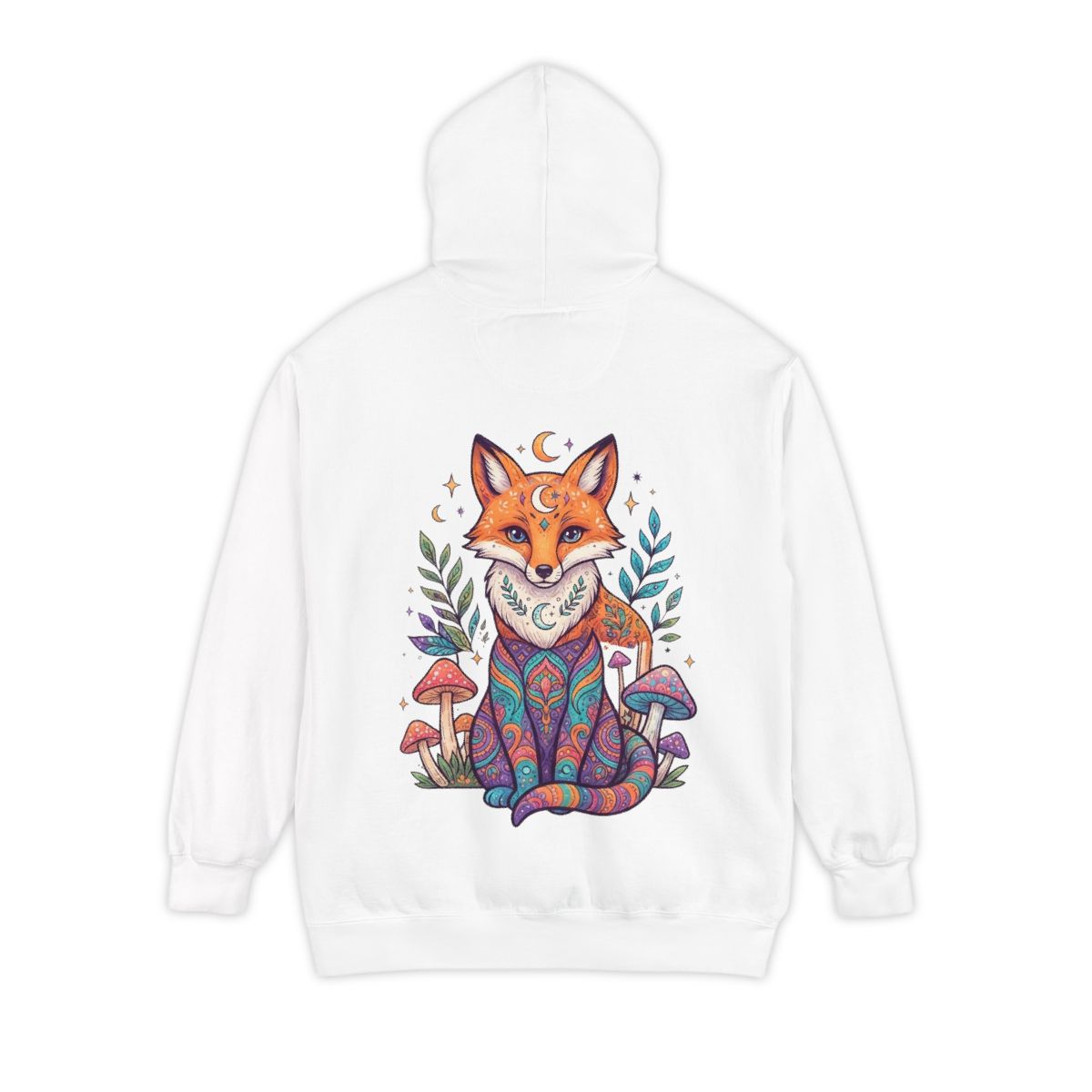 Color: White | Hippy Fox Garment-Dyed Hoodie