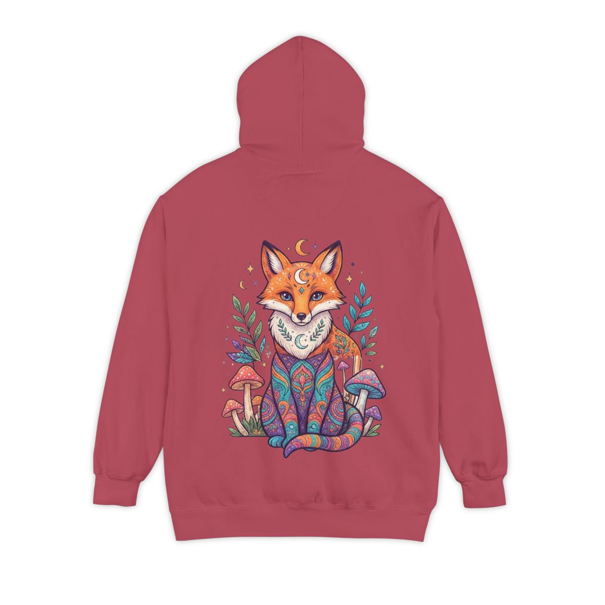 Color: Crimson | Hippy Fox Garment-Dyed Hoodie