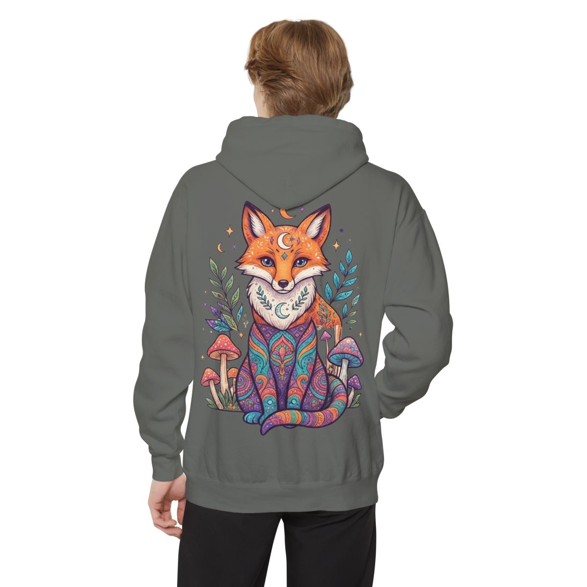 Color: Grey | Hippy Fox Garment-Dyed Hoodie