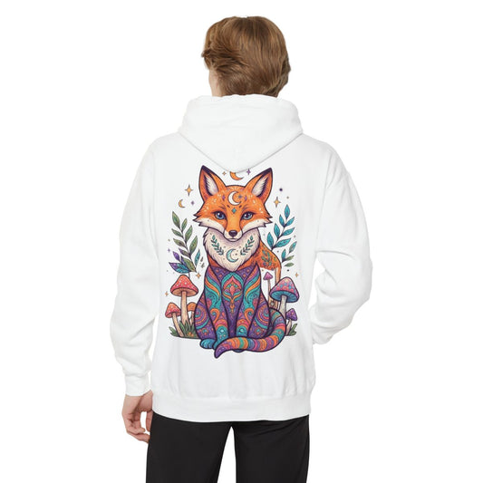 Color: White | Hippy Fox Garment-Dyed Hoodie